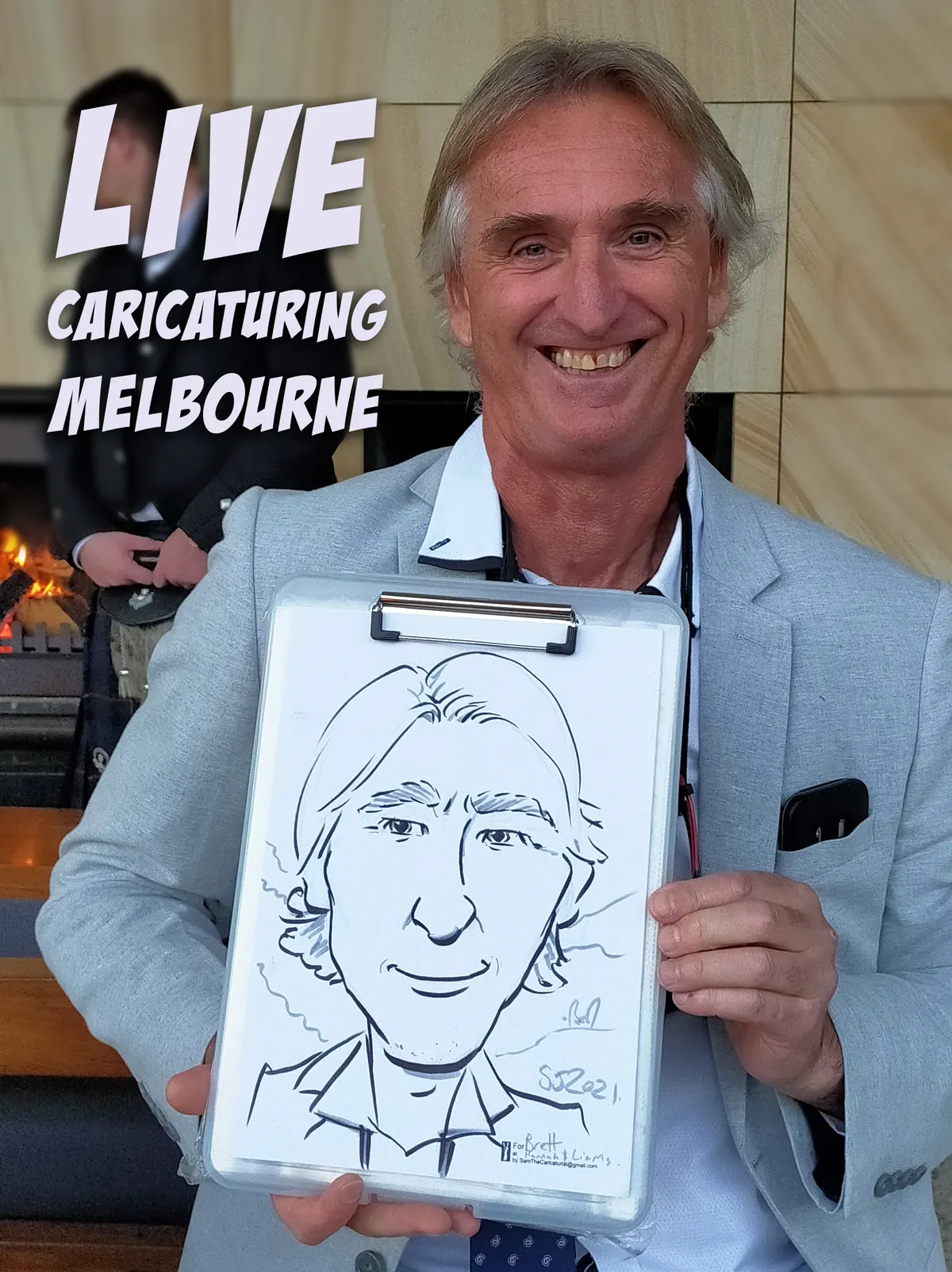 Caricature artwork: Melbourne live Caricatures Three